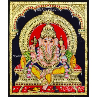 5 Set Ganesha Murugan Balaji Lakshmi Saraswathi Tanjore painting