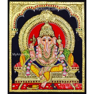 5 Set Ganesha Murugan Balaji Lakshmi Saraswathi Tanjore painting