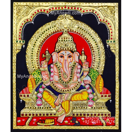 5 Set Ganesha Murugan Balaji Lakshmi Saraswathi Tanjore painting