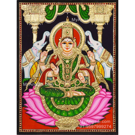 Gajalakshmi Tanjore Painting