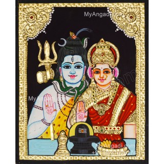 Shivan Parvathi devi Tanjore Painting