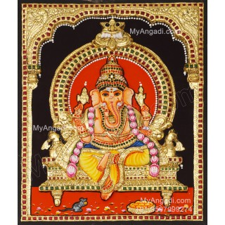 Ganesha 3D Tanjore Painting