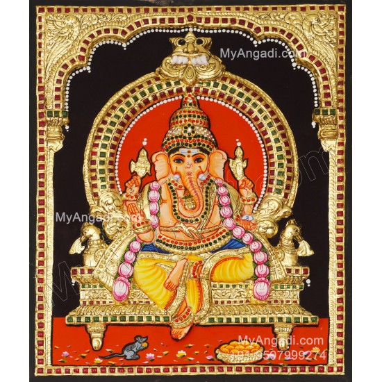 Ganesha 3D Tanjore Painting