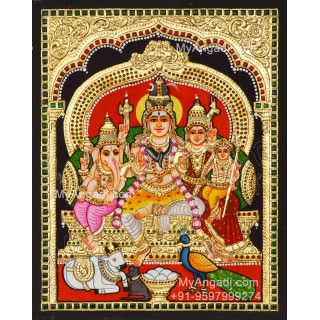 Shiva Family Tanjore Paintings