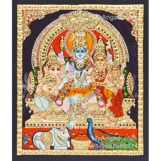 Shiva Family Tanjore Painting