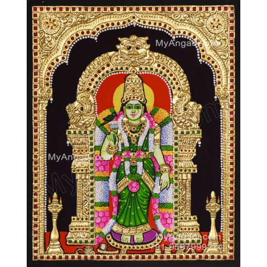 Madurai Meenakshi Amman Tanjore Painting