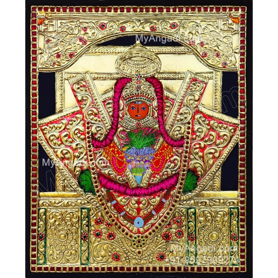 Sikkar Jeen Mata Goddess - Rajastan Tanjore Painting Sikkar Jeen Mata Goddess - Rajastan Tanjore Painting