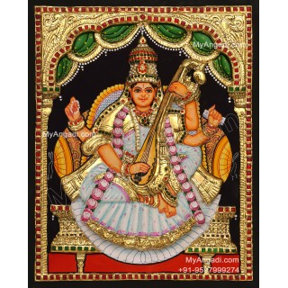 Saraswathi Tanjore Painting