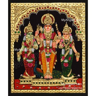 Valli Deivanai Murugan Tanjore Painting