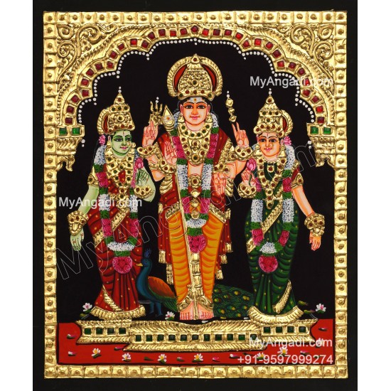 Valli Deivanai Murugan Tanjore Painting