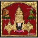 Balaji with Garudan and Hanuman Tanjore Painting