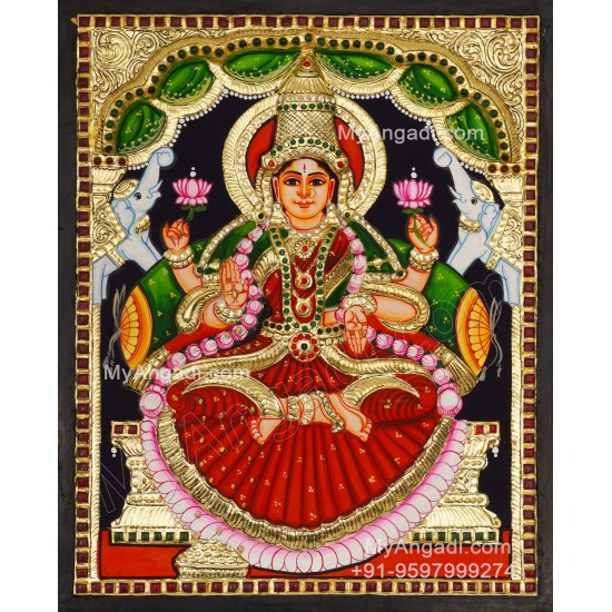 Gajalakshmi 2d Tanjore Painting