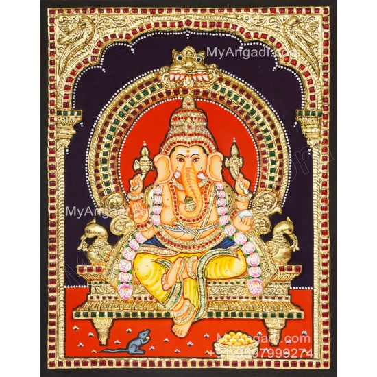 Ganesha 3D Tanjore Painting