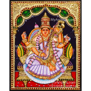 Saraswathi  3D Tanjore Painting