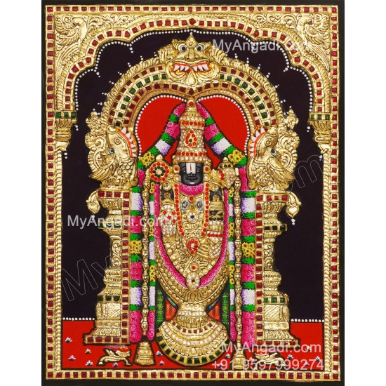 Venkatachalapathy 3D Tanjore Painting