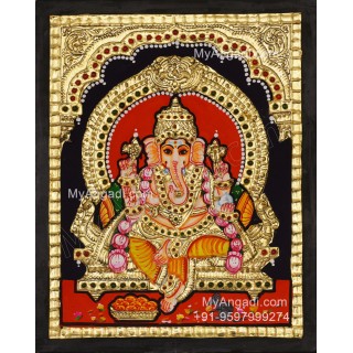 Ganesha Tanjore Painting, Ganesha Tanjore Painting