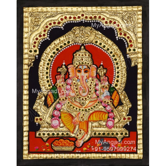 Ganesha Tanjore Painting, Ganesha Tanjore Painting