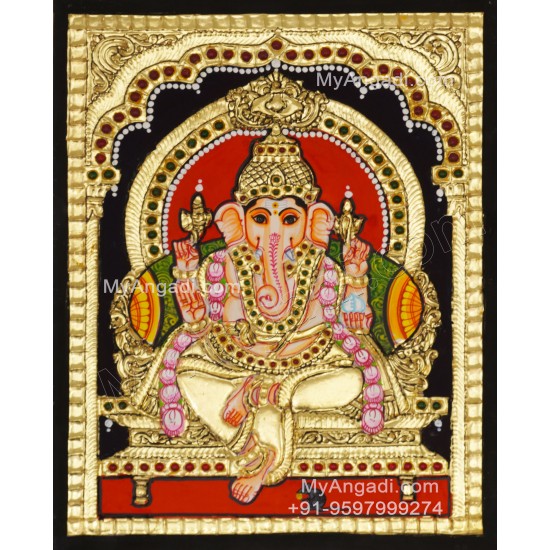 Ganesha Tanjore Painting, Ganesha Tanjore Painting