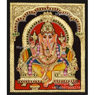 Ganesha Tanjore Painting, Ganesha Tanjore Painting