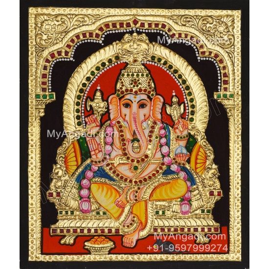 Ganesha Tanjore Painting, Ganesha Tanjore Painting