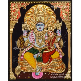 Perumal and Lakshmi Devi Tanjore Painting