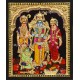 Ram Darbar - Ram with Sita, Hanuman, Lakshmanan Bharathan and Shatrughna Tanjore Painting