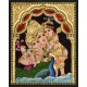 Parvathi Ganesha Murugan Tanjore Painting