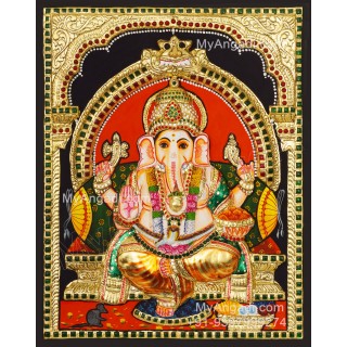 Ganapathi 3D Tanjore Painting