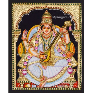 Saraswathi  3D Tanjore Painting