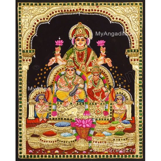 Kubera Lakshmi 3D Tanjore Painting