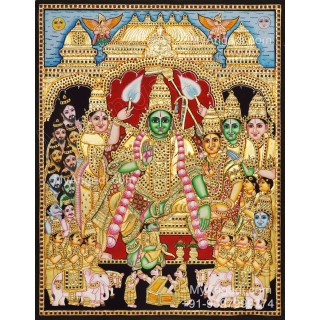 Ramar Pattabhishekam Tanjore Painting