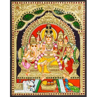 Shiva Parivar Tanjore Painting