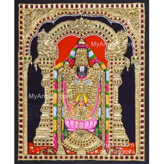 Perumal With Lakshmi Tanjore Painting