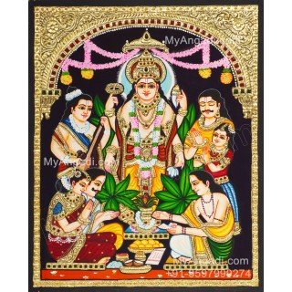 Satya Narayana Swami Tanjore Painting