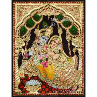 Jhula Radha Krishna Tanjore Painting