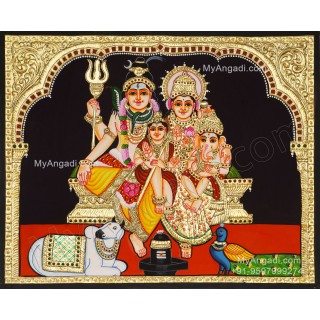 Shivan Family Tanjore Painting