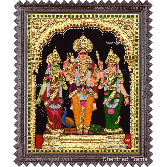 Murugan Valli Deivanai Tanjore Painting