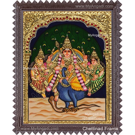 Murugan Valli Deivanai Tanjore Painting