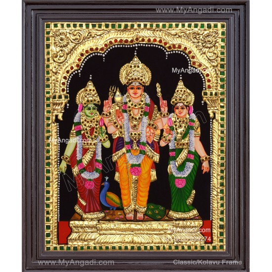Murugan Valli Deivanai Tanjore Painting