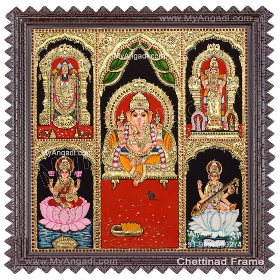5 Panel  Tanjore Painting