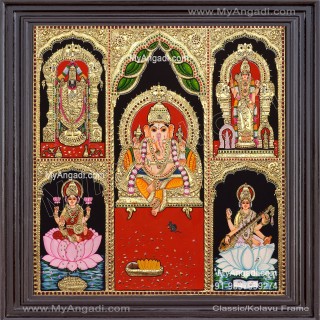 5 Panel  Tanjore Painting