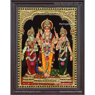 Murugan Valli Deivanai Tanjore Painting