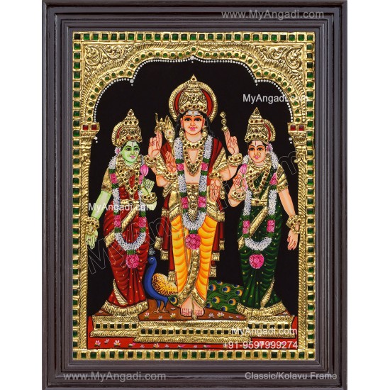 Murugan Valli Deivanai Tanjore Painting