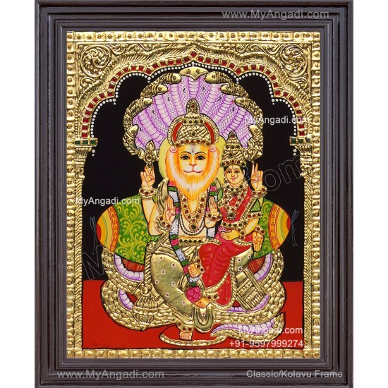 Narasimar Tanjore Painting, Lakshmi Narasimhar Tanjore Painting