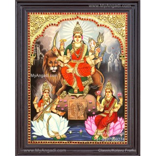 Durga Lakshmi Saraswathi Tanjore Painting