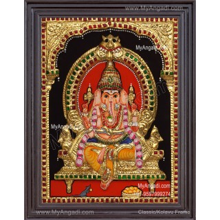 Ganesha 3d Embossed Tanjore Painting