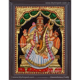 Saraswathi 3D Tanjore Painting
