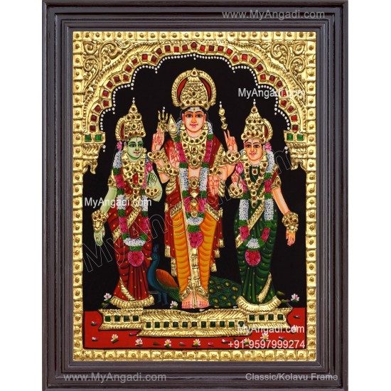 Valli Deivanai Murugan Tanjore Painting