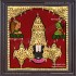 Balaji with Garudan and Hanuman Tanjore Painting