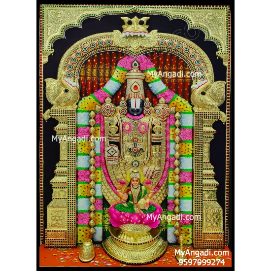 3D Balaji Lakshmi Tanjore Painting